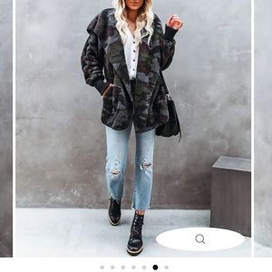 VICI The Coziest Yet Pocketed Cardigan- Camo / One Size